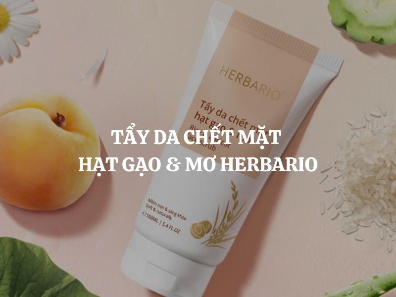 Tẩy da chết mặt hạt gạo & mơ Herbario: Bí quyết giúp da sáng mịn, sạch sâu, ngừa mụn